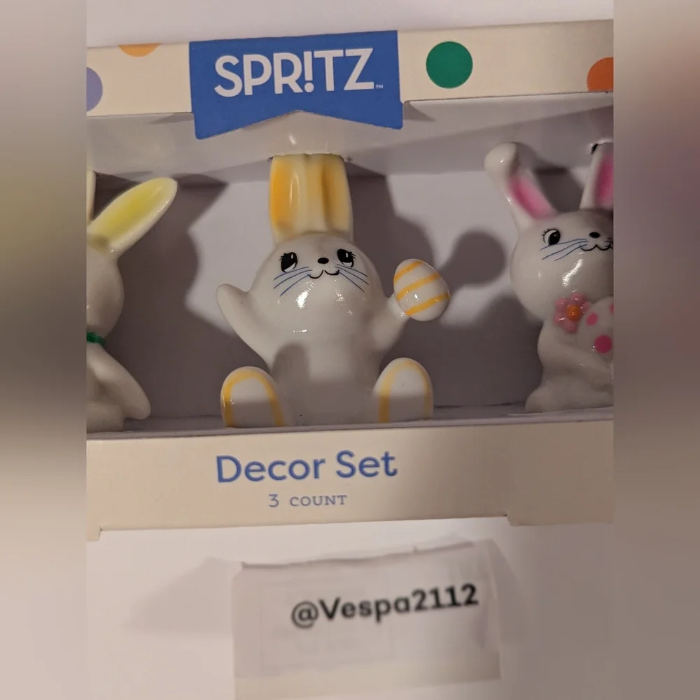 Target Easter Bunny 3pc Set Spring Spritz Mini Retro Bunnies Pastel